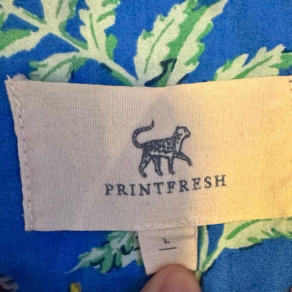 Print Fresh Tea Party 100% Organic Cotton Maximalist Long Pajama Set Size Large - Picture 8 of 8